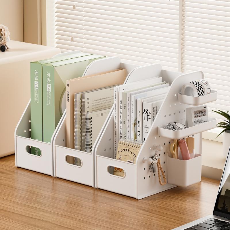 Schreibtisch-Aktenorganizer mit herausnehmbaren Aufbewahrungsboxen Locher-Board-Design für Bürobedarf