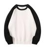 Japan-Korea Bestseller Women's Color Block Raglan Long Sleeve Sweatshirt - Lightweight, Casual Spring/Autumn Jacket