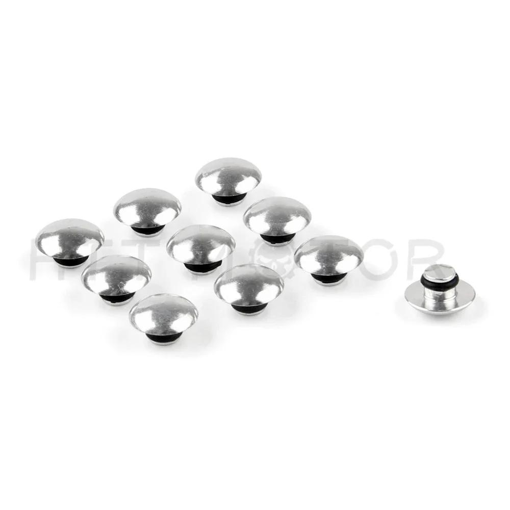 Pièces de Moto BLEU/ROUGE/CHROME 10 PCS Boulon à Vis Hexagonale Universel Capuchon de Tête d'Écrou Pour M8 8MM