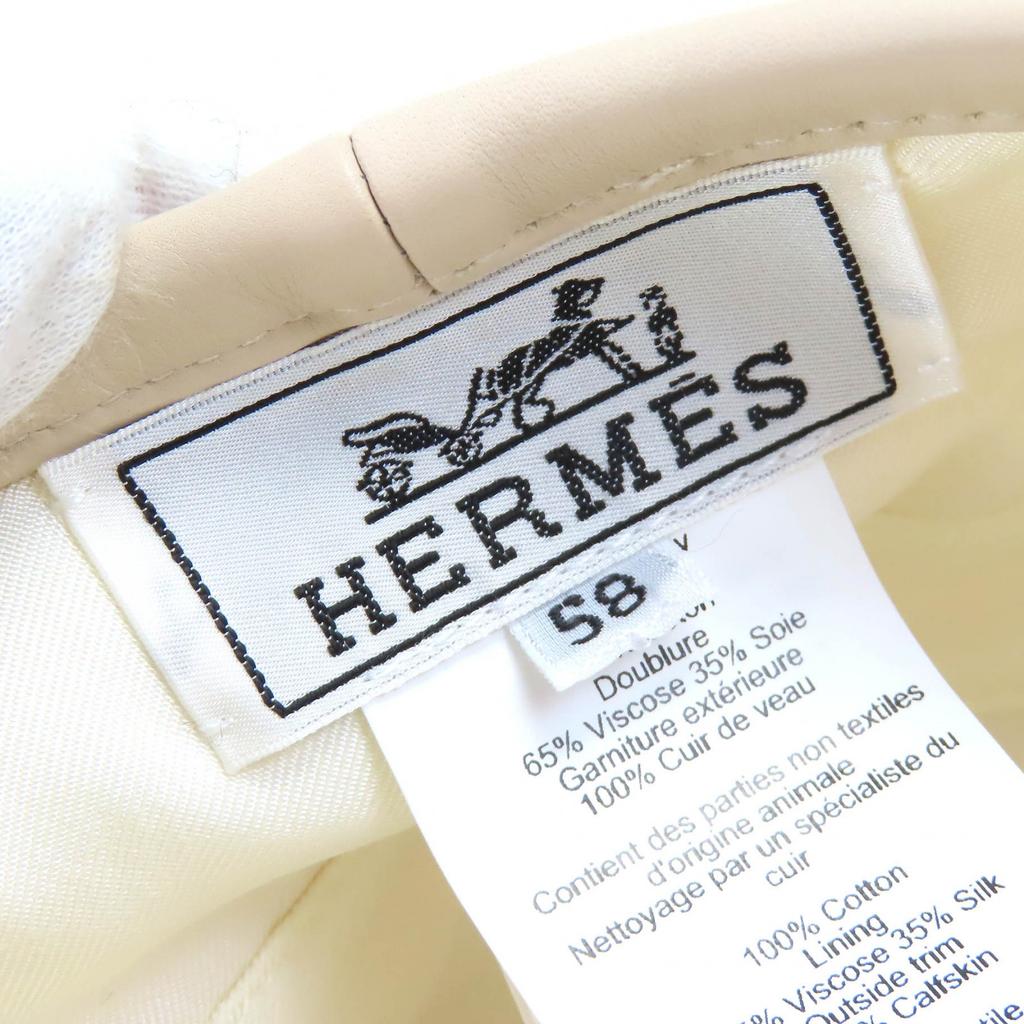Excellent HERMES Beret Saint Honoré Serie Button Denim Cotton Women 58 222017N Used