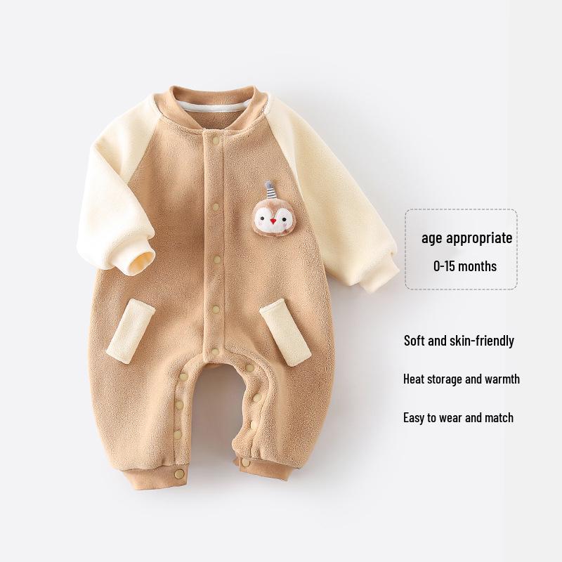 

Olilon Baby Флисовый комбинезон - Теплый комбинезон для новорожденных на все сезоны 66cm (11-14 lbs) кофейный