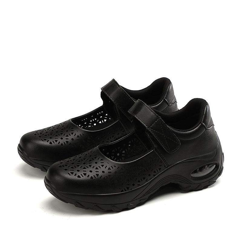 

Hollow women s shoes nurse shoes middle-aged dance shoes sports shoes 2025 summer and autumn wedge buckle lightweight large size shoes 42 чорний