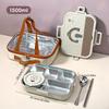 WORTHBUY Large Capacity 304 Stainless Steel Divided Lunch Box For Student Safe Heatable Portable Leak-proof Lunch Container Set