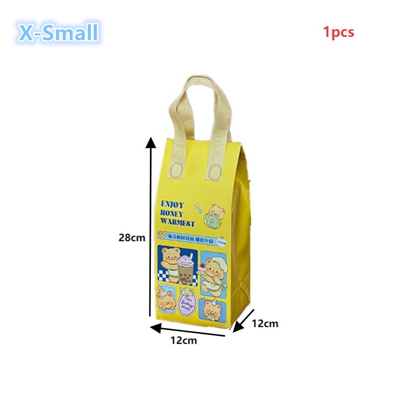 

Milk Tea Coffee Beverage Insulated Bag, Aluminum Foil Dessert Bento Bag, Reusable Food Cake Drinks Package Handheld Bag, Non Wov XS