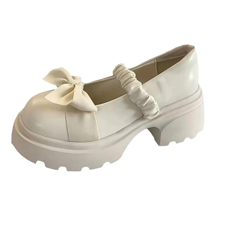 Fashion 2025Closed Toe Shoes for Women Casual  Bow Chunky Heel Loafers – Stylish Jane Shoes For Skirts