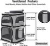 Double Cat Carrier Backpack for 2 Cats, 7 Vent Windows, Sturdy Frame, Collapsible Travel Pet Backpack
