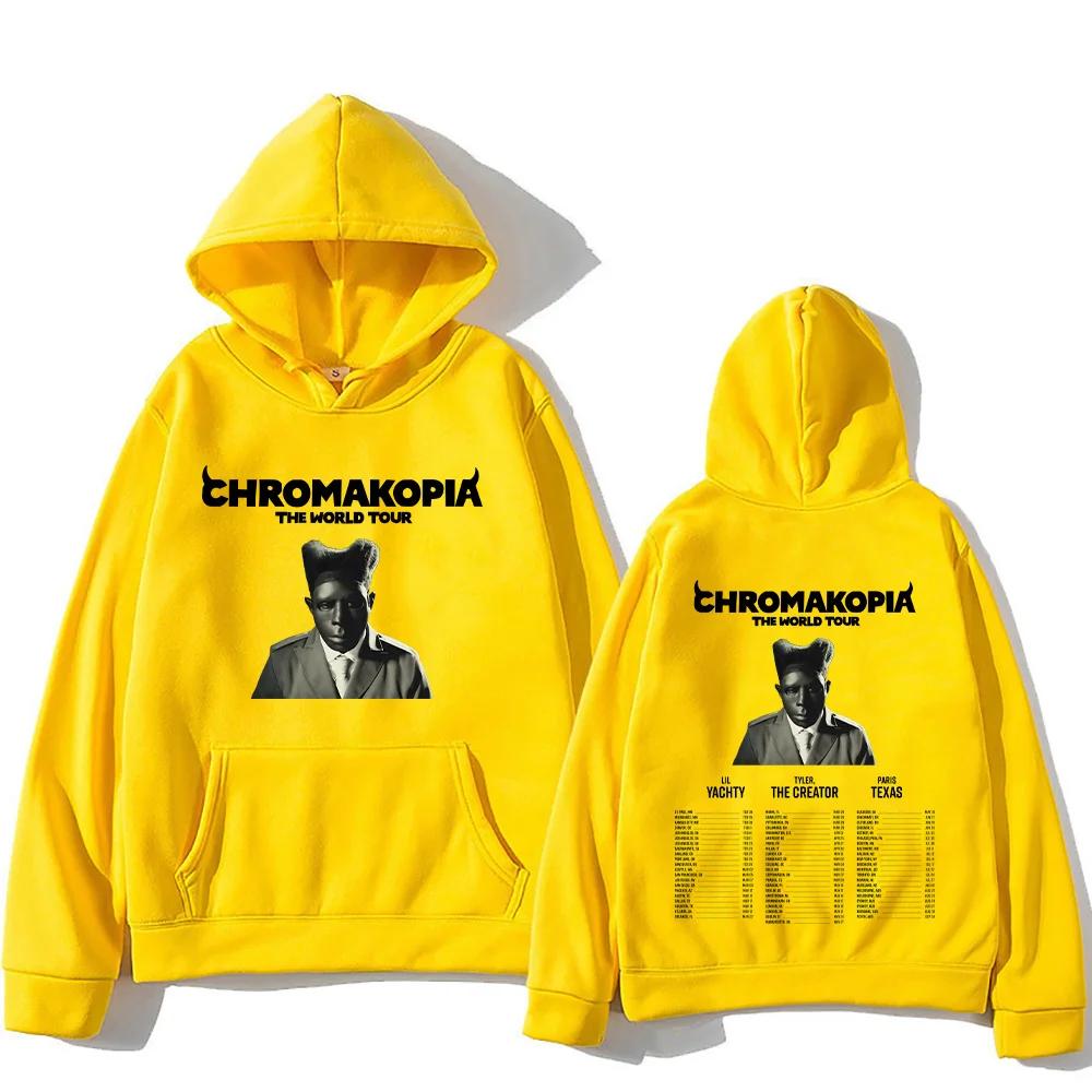 Tyler The Creator Chromakopia World Tour Hanorace Retro Clasic Cadouri pentru fani Pulovere unisex Hanorac imprimat pe două fețe Topuri libere High Street