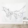 Black and White Love Hands Tapestry Space Stars Galaxy Tapestry Wall Hanging Romantic Art Home Decor for Bedroom Living Room