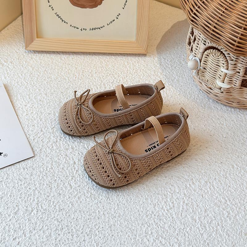 Kids Sandals for Girls Summer New Non-slip Sole Toddler Beach Vacation Shoes with Cute Bowtie Princess Ballet Mary Jane Flats