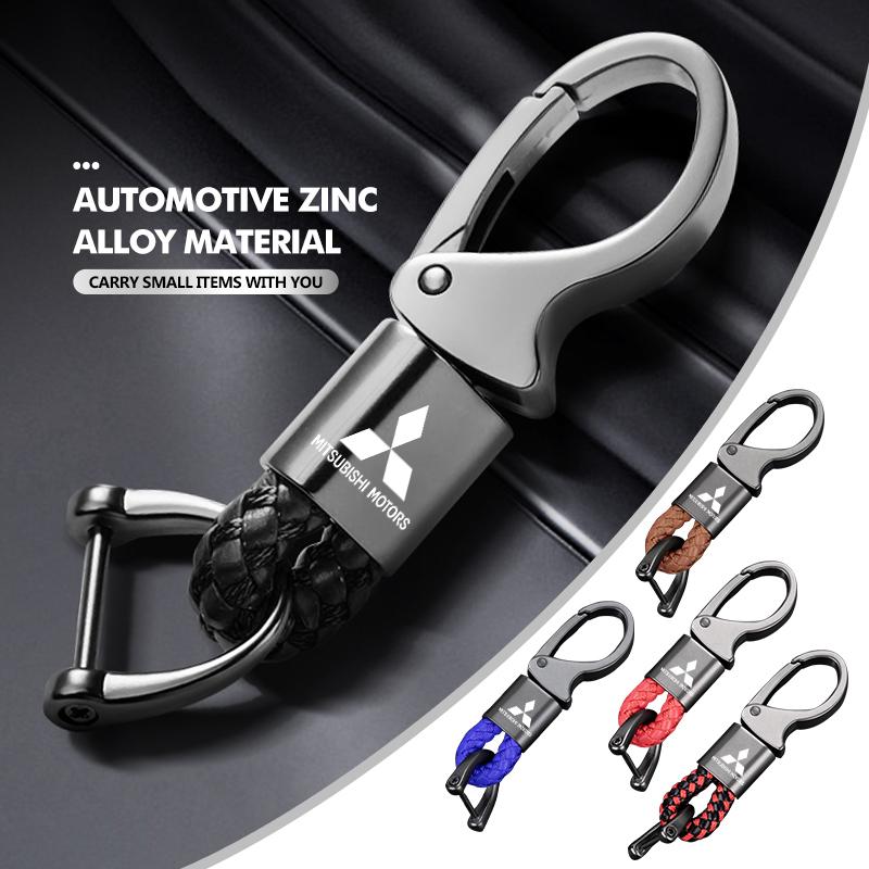 Cyakpr1 Legierung Leder Starker Karabinerform Schlüsselanhänger Zubehör Für Mitsubishi Outlander Lancer L200 ASX Pajero Grandis Eclipse