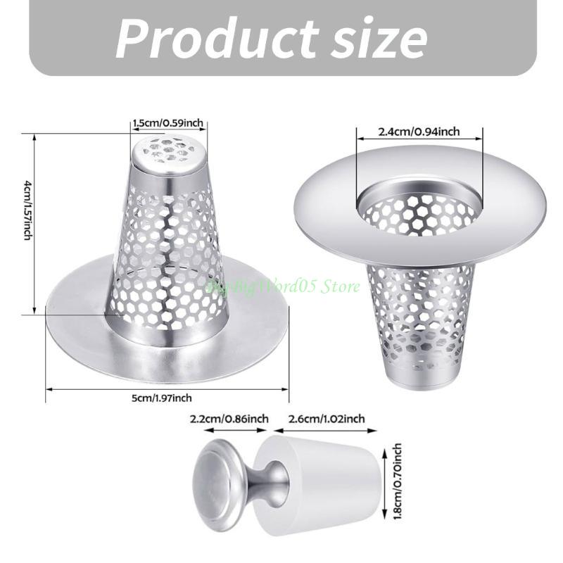 24TE Steel Sink Drain Filter set for Bathroom Quick Drain Steel Bathroom Sink Strainer with Additional Sink Cover Sink Drain