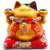 6 inch Golden Ceramic Maneki Neko Statue Lucky Cat Money Box Feng Shui Figurine Home Decor Ornament
