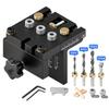 Woodworking 3 In 1 Dowelling Jig Kit Adjustable Pocket Hole Jig 6/8/10/12/15mm Drilling Guide Tenoning Pin Hole Puncher Locator