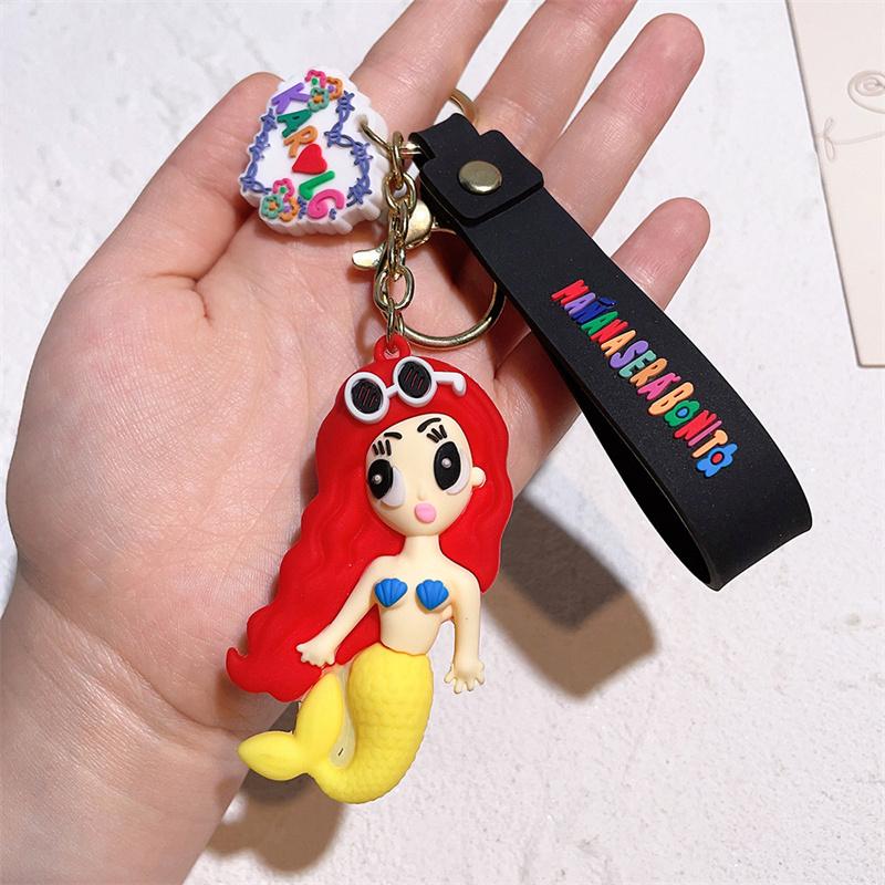 Mode 3D Niedlich Bad Bunny Herz Schlüsselanhänger Schlüsselring Für Frauen Männer Gummi Auto Schlüsselanhänger Schlüsselanhänger Anhänger Tasche Anhänger Zubehör