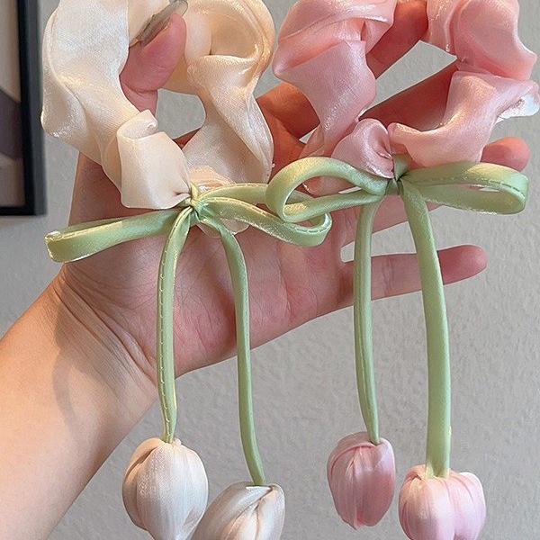 Children's Tulip Flower Hair Tie for Girls - Princess Ponytail Scrunchie 2025 New Style
