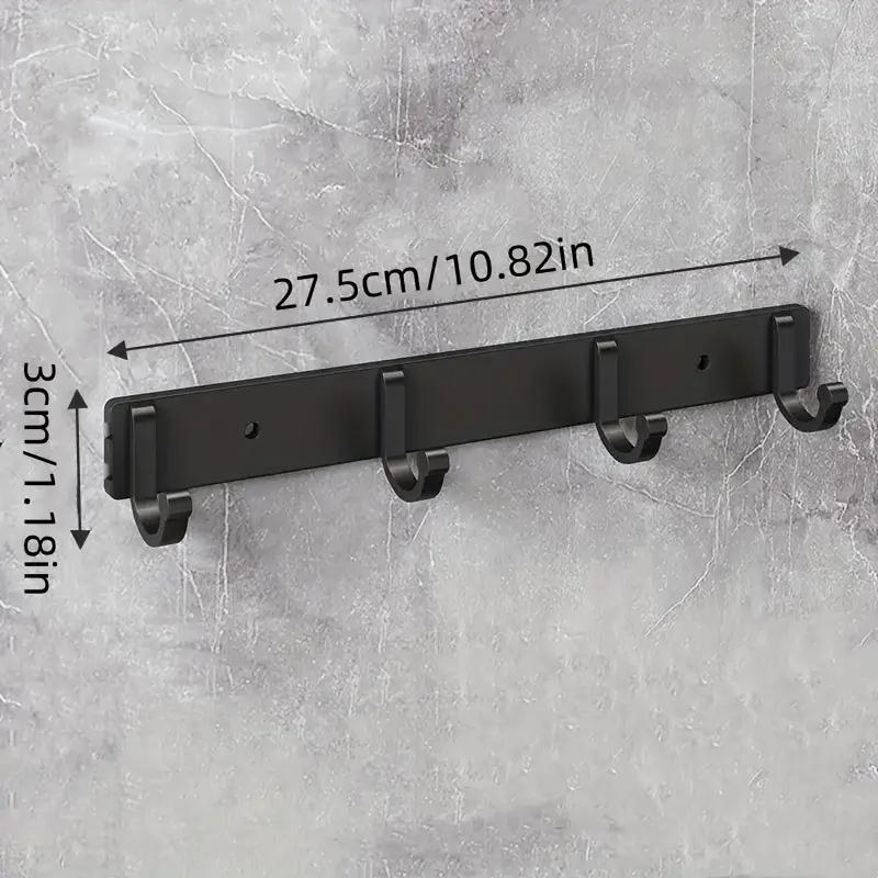 3/4/5 Hook Black Aluminum Wall Mounted Clothes Hook Suitable for Towels Bath Towels Jacket Clothes Home Bathroom Accessories