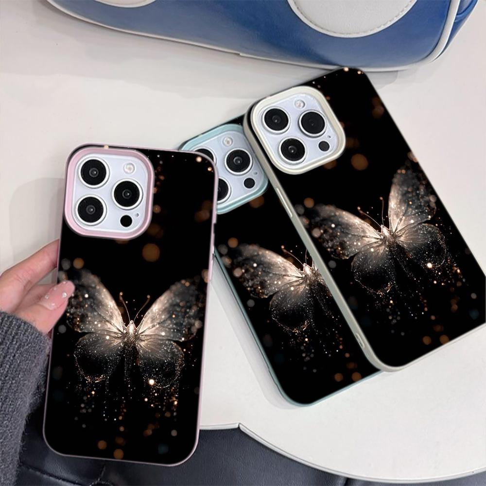 Beautiful Butterfly Phone Case For IPhone 17 16 E 12 15 14 13 11 Pro Max 14 Plus 17 Air Luxury Matte Soft Silicone Cover Case