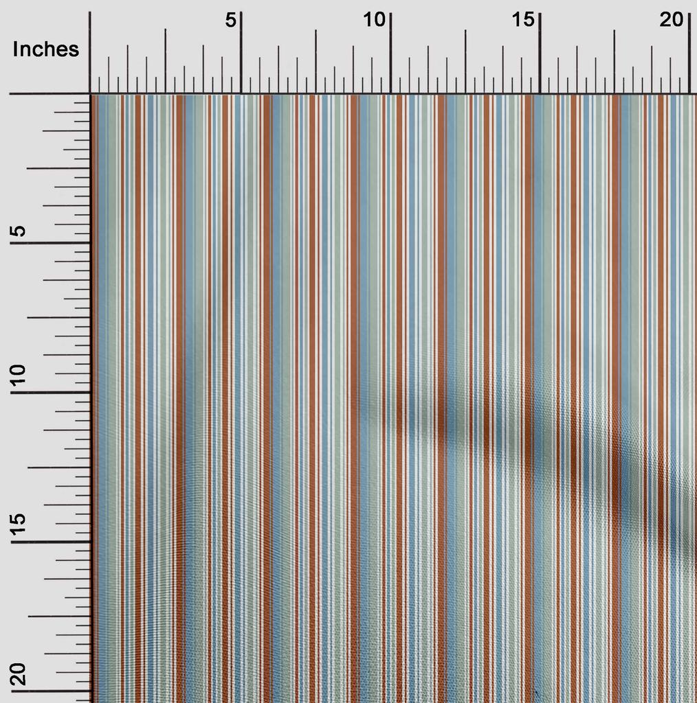 oneOone Tecido de algodão flexível, estampa listrada multicolorida, por jarda, 40 polegadas