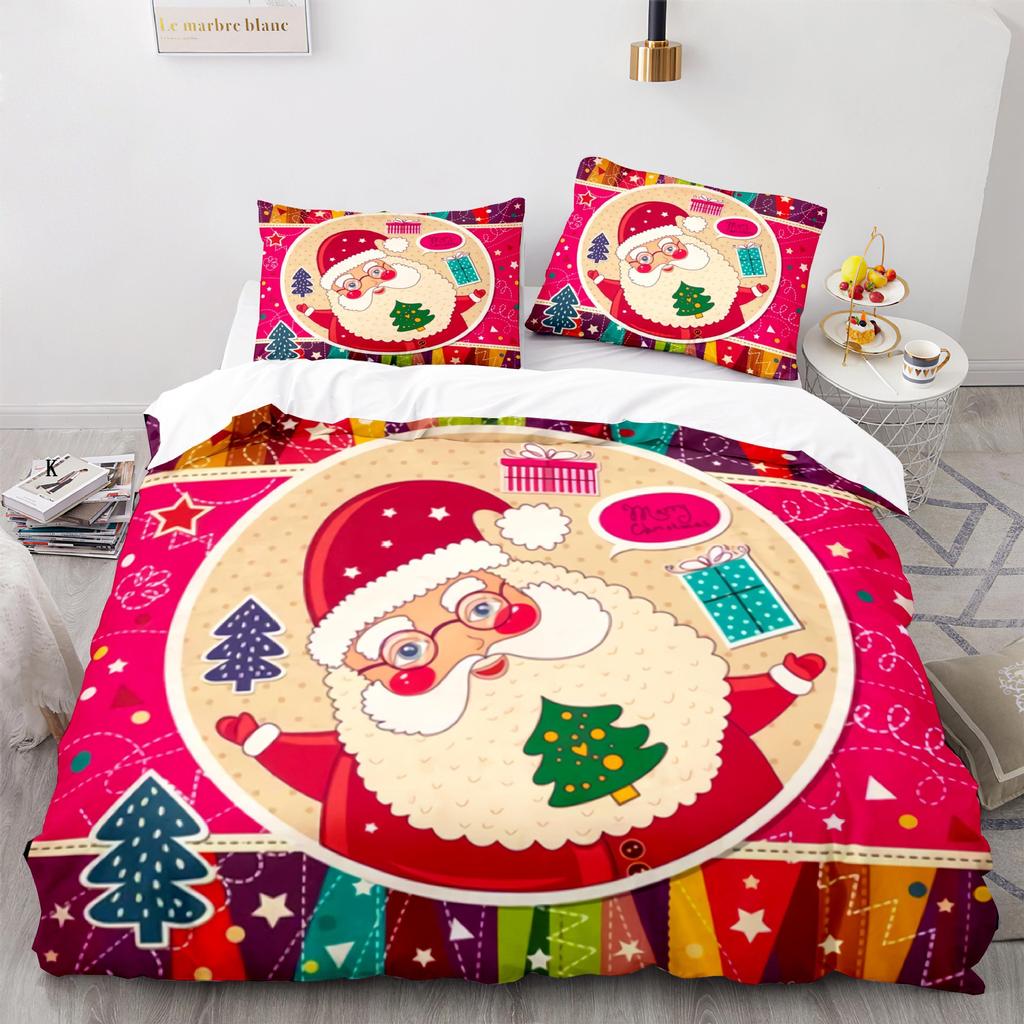 3D 3-delt europeisk og amerikansk størrelse juledynesettJulesengetøy