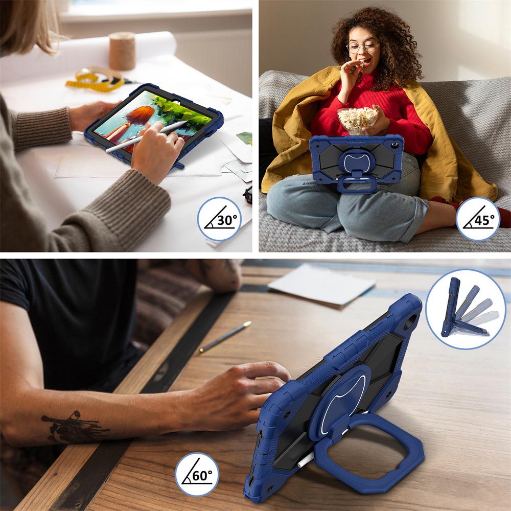 Samsung Galaxy A9/A9 Plus Anti-Drop Tablet Case with 360° Rotating Stand, Wristband, and Shoulder Strap