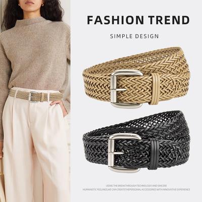 European and American Fashion Non-hole Women's Braided Belt Retro Decorative Casual Pants Jeans Belt Women's Style