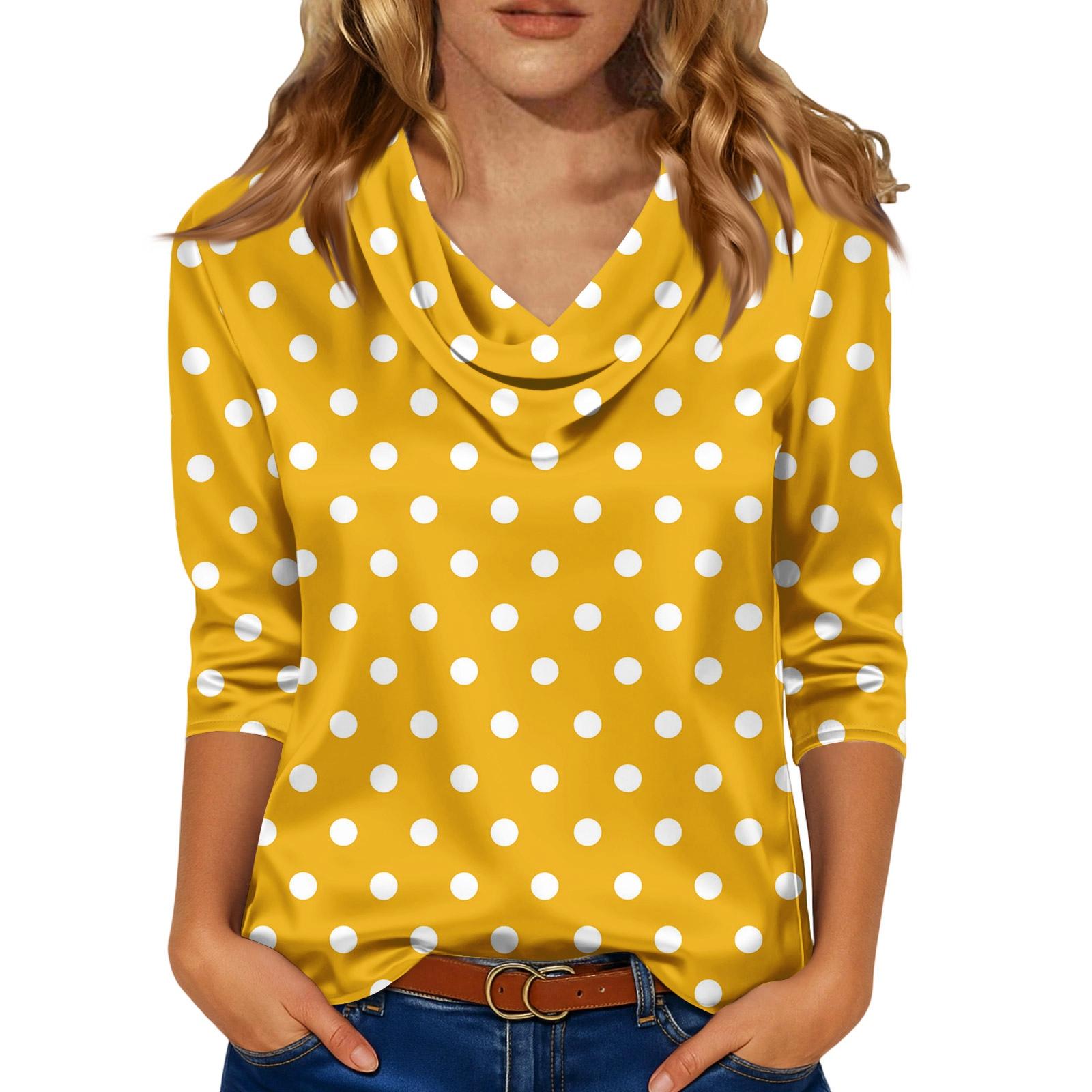 

Блуза для жінок Святкова 3/4 Довгий рукав Сорочки Діловий Повсякденний Одяг Топи M жовтий