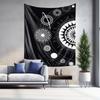 Black and White Abstract Mandala Geometric Art Tapestry Essential Wall Hanging for Bedroom Decoration