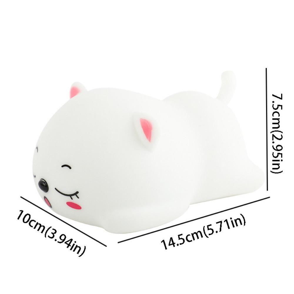 

Rechargeable Battery LED Night Light Soft Silicone Material Touch Sensor Lamp Bedside Lamp белый