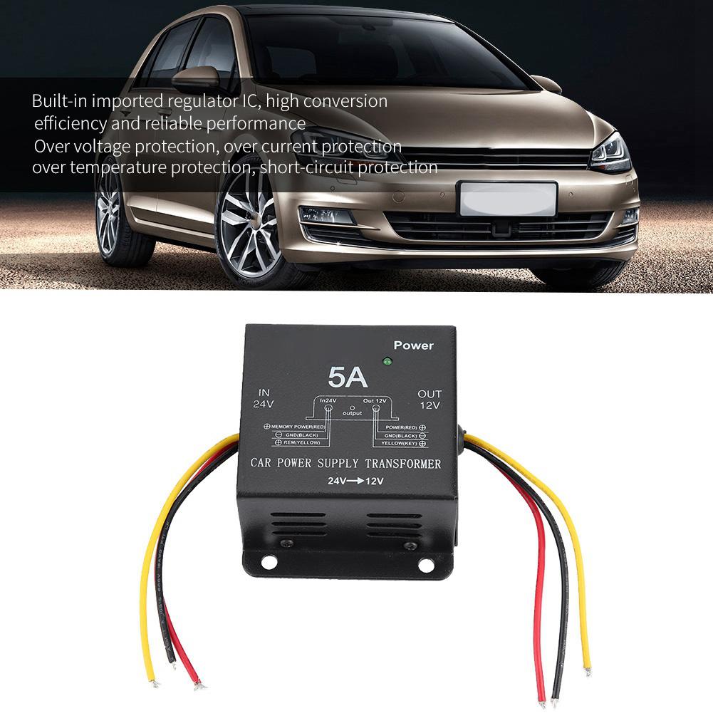 DC 24V To 12V Power Converter Auto Voltage Reducer 5A/30A Step-Down Transformer for Truck Bus Car Fridge Protection Circuit