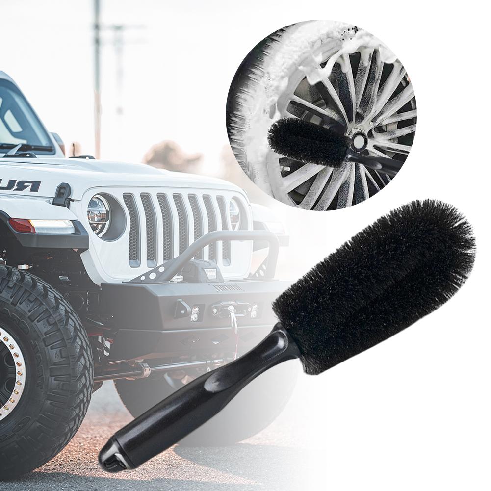 Tire Detail Brush Car Rim Scrubber Cleaner Duster Car Wheel Rim Hub Cleaning Brush Soft Bristle Auto Detailing Washing Tools