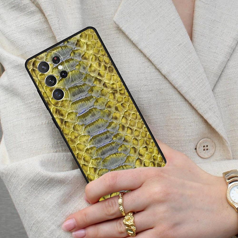 Snakeskin Pattern Cell Phone Case for Samsung Galaxy S26 Ultra S25 S24 S23 S22 S21 S20 Note10 Cover