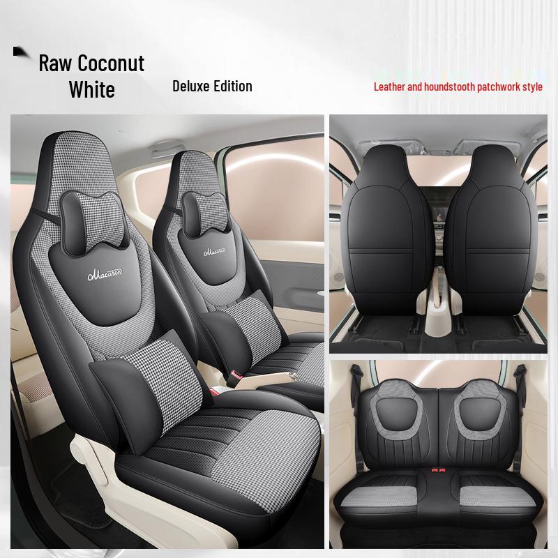 2024 Wuling Hongguang MINI Macaron Car Seat Cover, Third Gen, Cartoon Design, Universal Fit, Full Coverage for All Seasons, 170km.