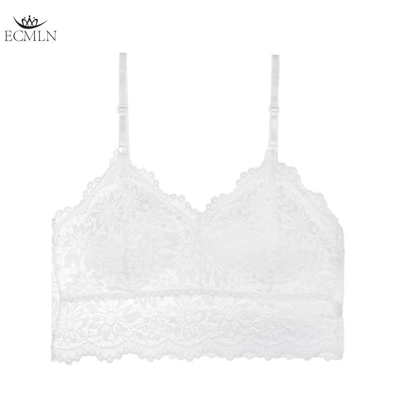 Spetsblomma Vacker Rygg BH Wrap Bröst Tubtopp Vadderad Anti-exponerings BH Damer Flickor V-ringad Camisole BH