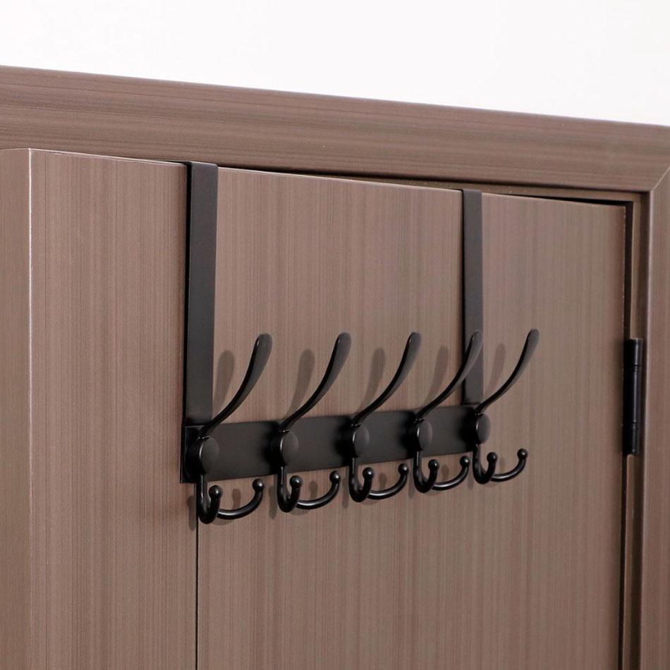 Black Door Hook Stainless Steel White Kitchen Lavatory Bathroom Bedroom Key Coat Clothes Towel Hanging Storage 5 Row Wall Hookss