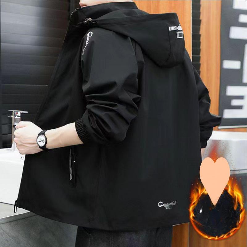 Autumn and Winter Coat Jacket with Hat New Windproof Trend Versatile Hooded Men's Clothing