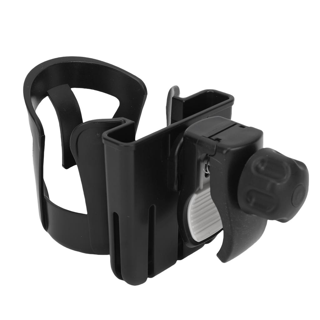 Stroller Cup Holder Multifunctional 360 Degree Rotation Design Stroller Cup Holder with Phone Holder Black
