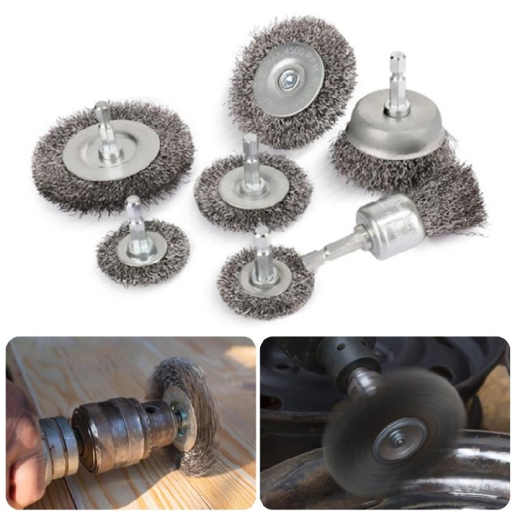 Versatilitys Steel Wire Wheel Brush With Hex Shank For Effective Metal Surfaces Treatments And Polishing Cleaning Tool