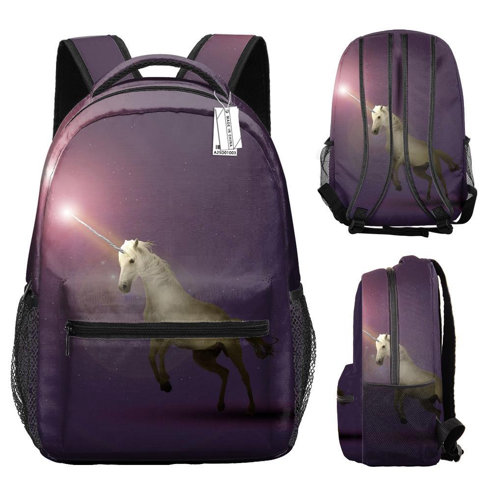 Classic Kpop Youthful School Bags Unisex Cool Unicorn Travel Bags 3D Print Oxford Waterproof Notebook Shoulder Backpacks