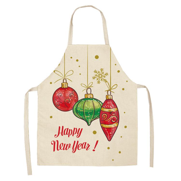 New cartoon Christmas sleeveless printing sleeveless apron home waterproof kitchen dust protection