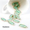 2pcs 10x26mm DIY Resin Earring Accessories Bracelet Pendants Metal Copper Charms Oval Golden Plated Charms for Jewelry Making