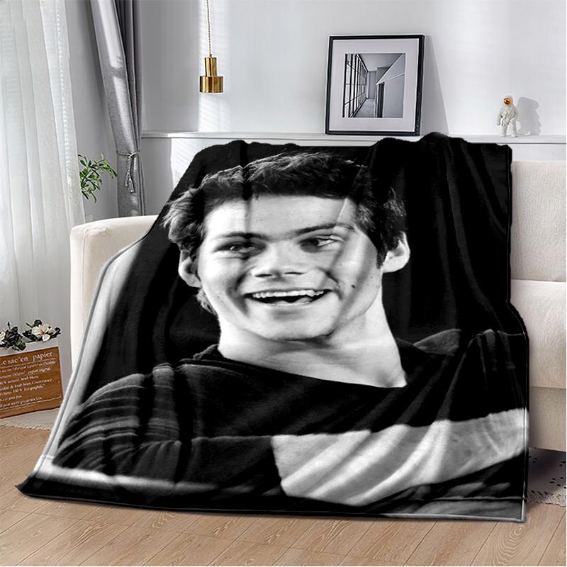 3D Dylan O’Brien DOB Actor Soft Plush Blanket,Flannel Blanket Throw Blanket for Living Room Bedroom Bed Sofa Picnic Cover Gift