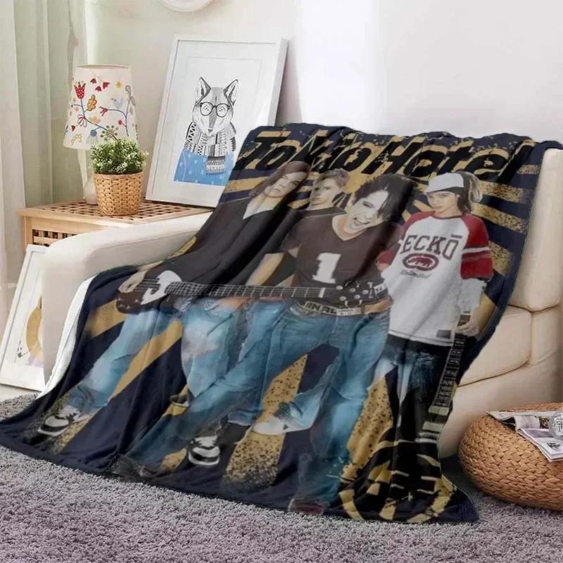 Tokio Hotel Band Retro Printed Blanket Warm Blanket Flannel Soft and Comfortable Blanket Home Travel Bedding Birthday Gift