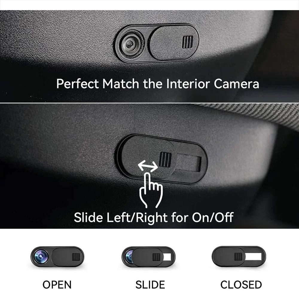 Privatsphäre Schutz Kamera Abdeckung Für Tesla Modell 3 Y Center Konsole Zubehör Webcam Slide Schalter Blocker Innen Aufkleber Trim