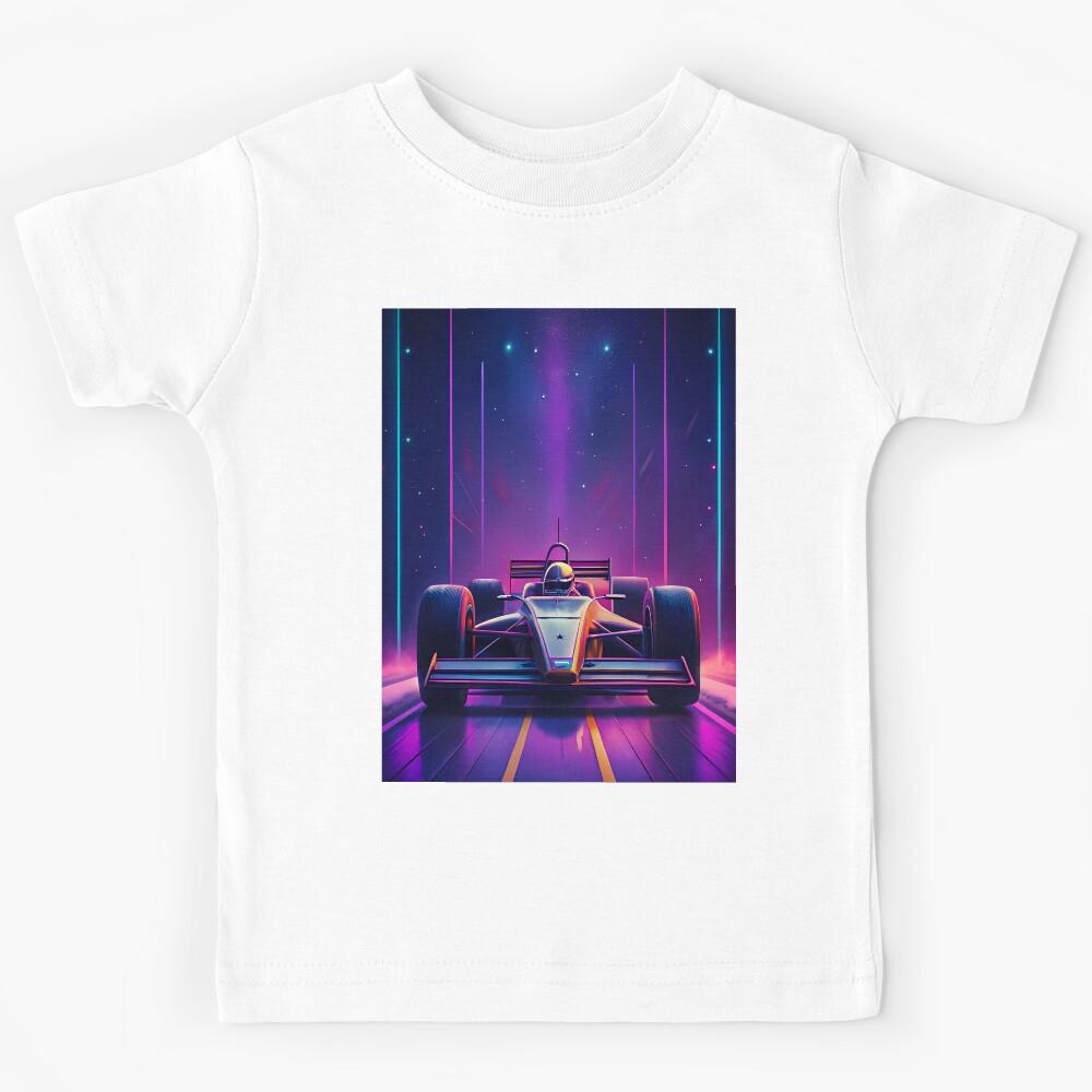 Neon Racing Car Sci-Fi Colors Speed F1 Kids T-Shirt 110