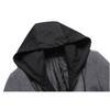 2023 Men's Korean Style Mid-Length Casual Coat with Detachable Hood - Trendy Long Sleeve Jacket