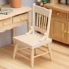 1:12 Scale Miniature Chair Wooden Mini Chair Retro Tiny Chair Furniture Model for Doll Mansion Bedroom Dining Room