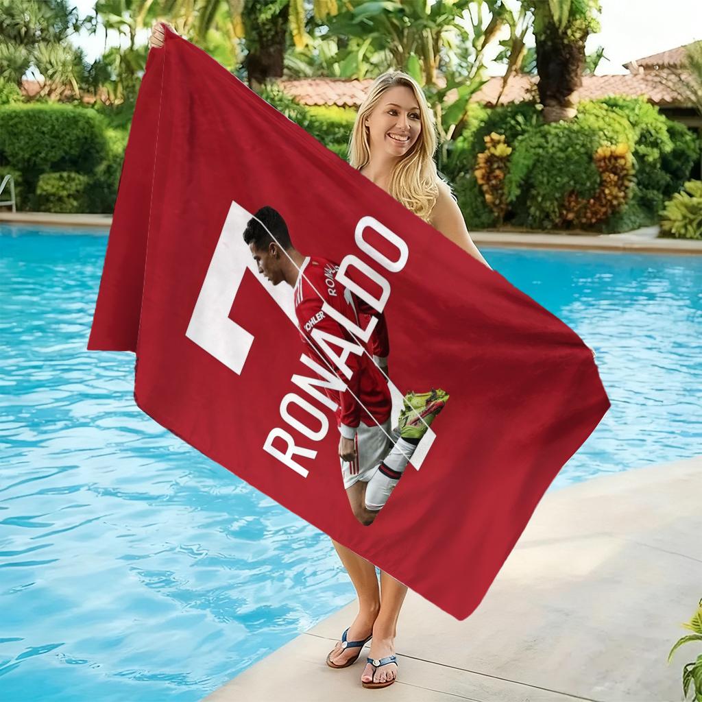 Ronaldo Beach Towel World Soccer Cup Towel Quick-drying Towel Suitable for Seaside Pool Camping Vacation Yoga For Family Friends