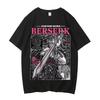 Anime Berserk T-shirt Summer Men's Short Sleeve T Shirt Vintage Round Neck Oversized Tee Unisex Clothing Harajuku Y2k Tops