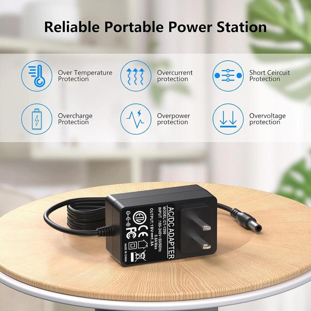 Replacement For Booster PAC ES5000 Charger, 19V Booster Charger Cord Compatible With Booster PAC ES2500 ES5500 ES5000 ES2500C ES6000 ESA217 J900