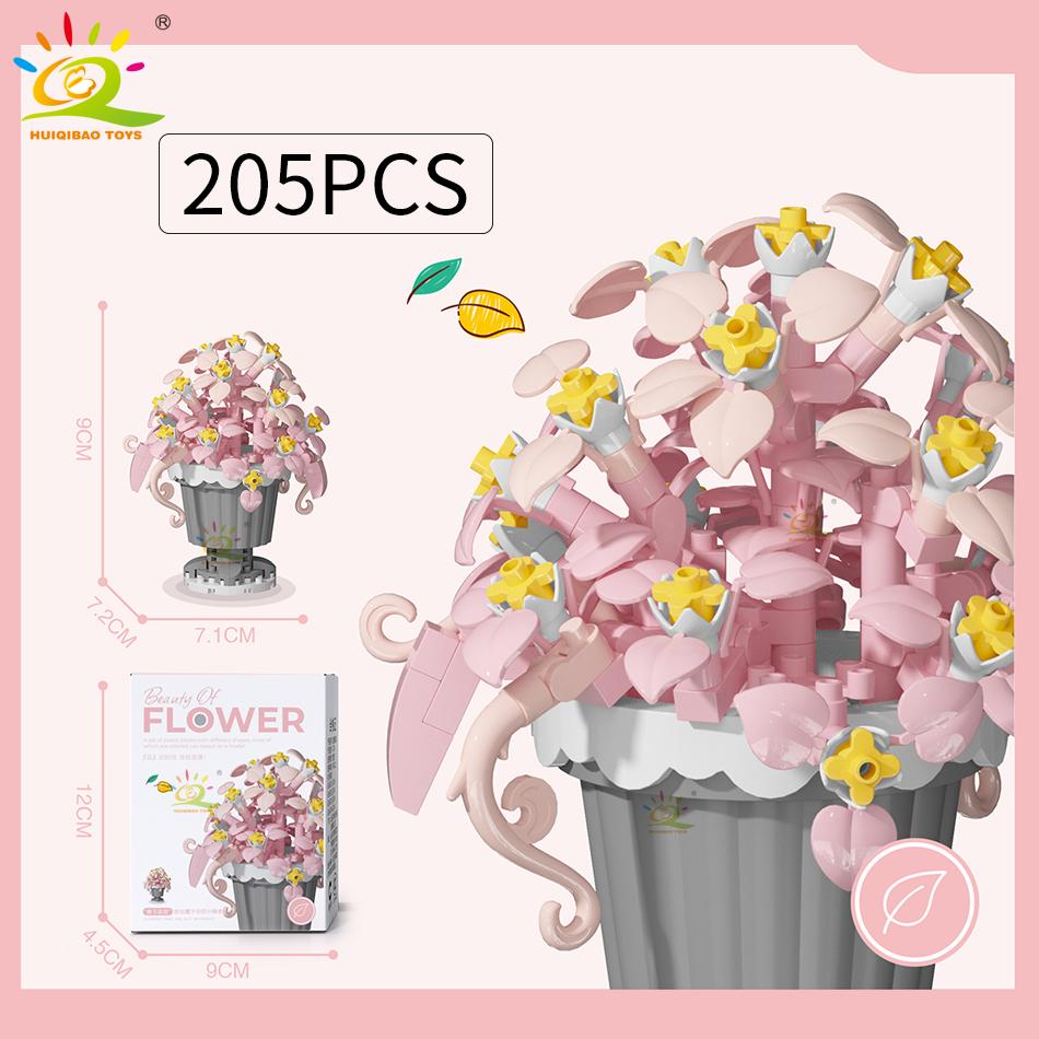 MOC Eternal Bouquet Micro Construction Blocks Flower Model DIY Home Desk Plant Decoration Assemble Block Toy Designed For Children